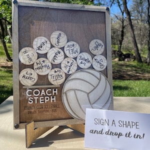 Custom 3D Volleyball Coach Thank You Gift Plaque, Coach Appreciation Gift, Volleyball Coach Gift Ideas, Volleyball Coach Team Signature Gift