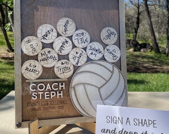 Custom 3D Volleyball Coach Thank You Gift Plaque, Coach Appreciation Gift, Volleyball Coach Gift Ideas, Volleyball Coach Team Signature Gift