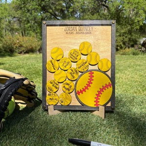 Softball Home Run Ball Display, Softball Big Play Tracker, Game Ball Display, Softball Player Senior Year Keepsake, Custom 3D Softball Frame