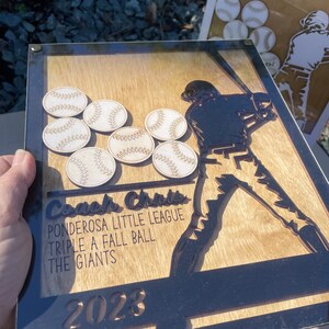 Custom Baseball Coach Gift Drop Box Plaque, Laser Cut Coach ...