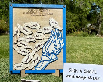 Track and Field Coach Thank You Gift Drop Box Frame, Track and Field Coach Appreciation Gift, Track Coach Gift, Track Team Signatures Plaque