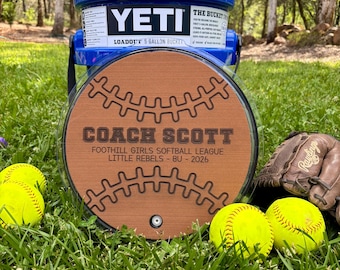 Personalized Ball Bucket Lid Pad, Softball and Baseball Coach Gift Ideas, Custom Yeti Bucket Lid Pad