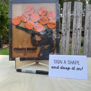 Custom Shooting Sports Coach Appreciation 3D Signature Frame Drop Box, Clay Target Trap Shoot Thank You Gift Ideas image 8