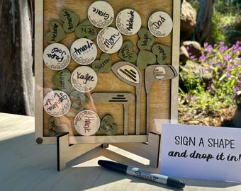Golf Baby Shower 3D Signature Frame Guestbook Alternative, Personalized Golf Theme Shadow Box Frame Keepsake