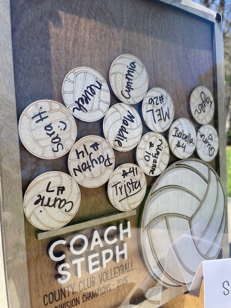 Custom 3D Volleyball Coach Thank You Gift Plaque, Coach Appreciation
