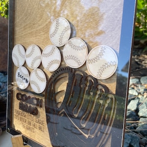 Custom Baseball Coach Gift Drop Box, Laser Cut Coach Appreciation, Little League Coach Gift Ideas, Team Signature Gift, Home Run Tracker