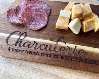 Funny Charcuterie Board, French Word for Lunchable, Small Charcuterie Board with Funny Text, Housewarming Gift Ideas, Engraved Cutting Board