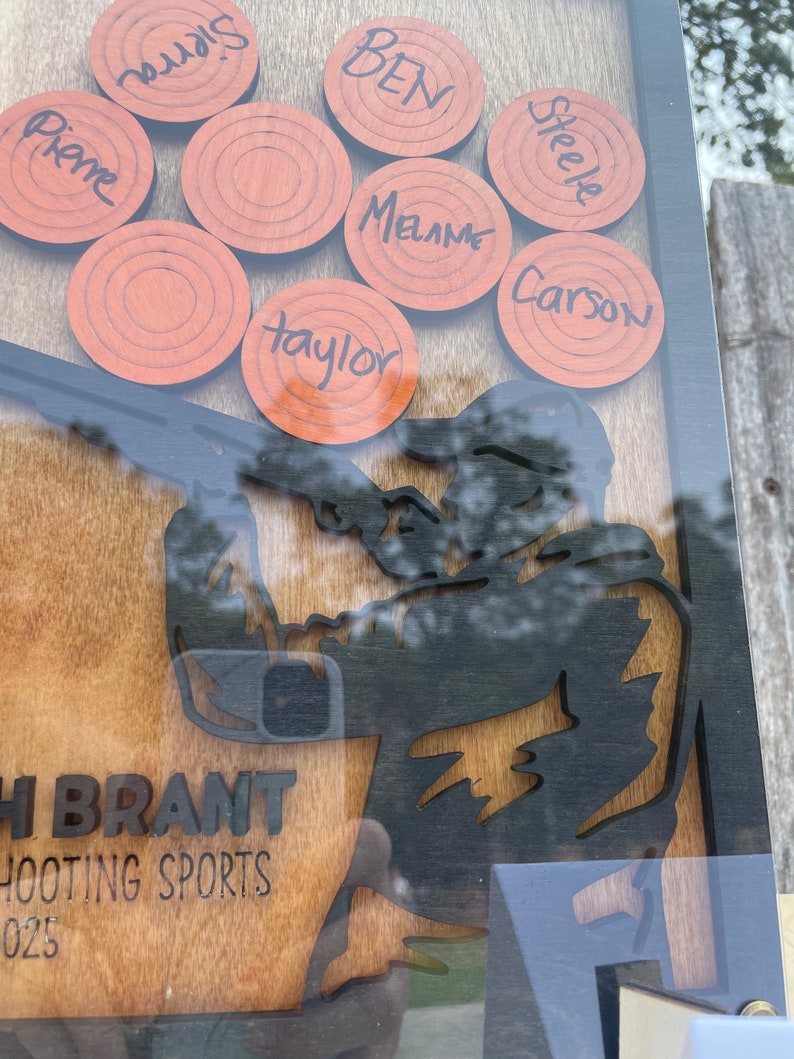 Custom Shooting Sports Coach Appreciation 3D Signature Frame Drop Box, Clay Target Trap Shoot Thank You Gift Ideas image 6