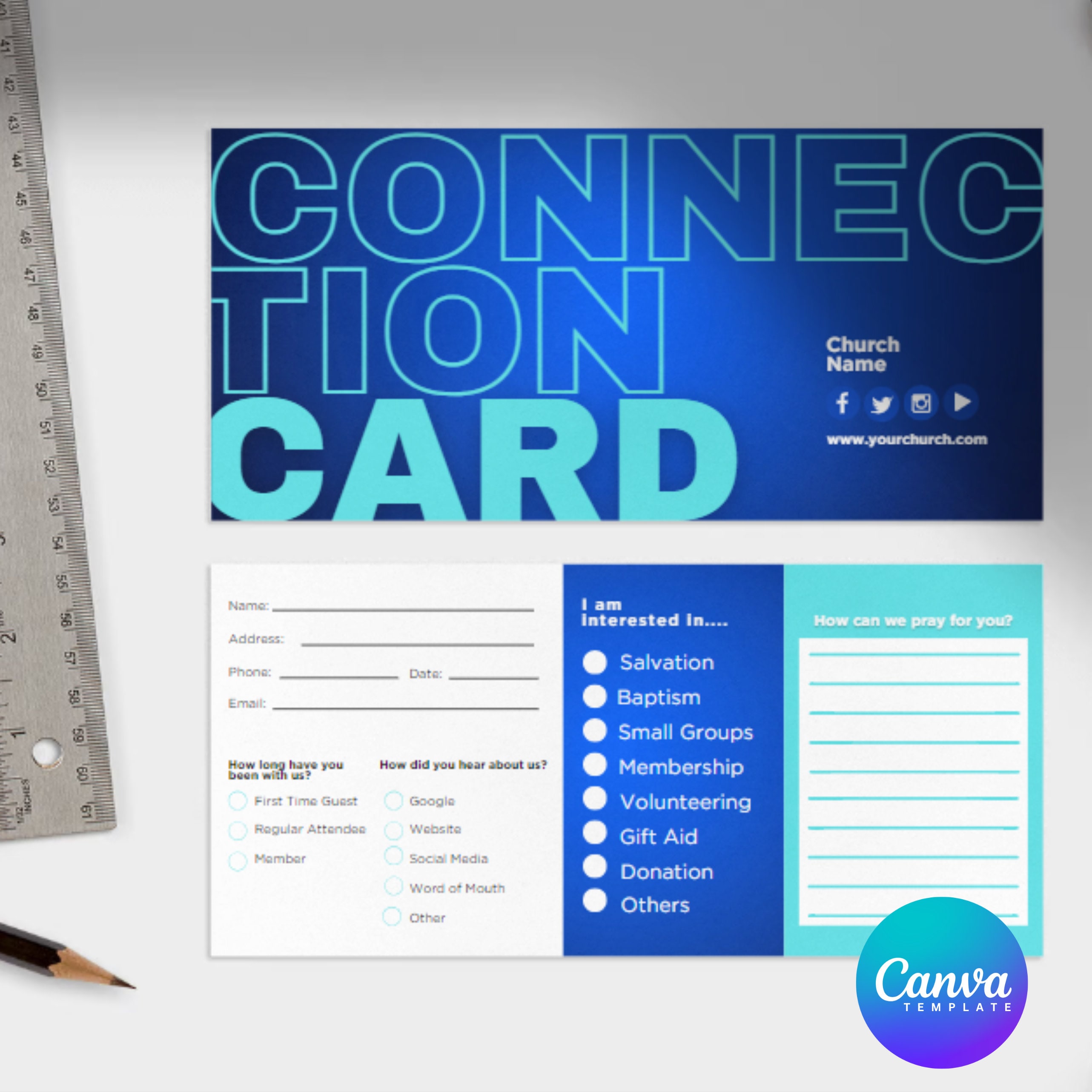 DIY Church Connect Card Template Etsy DIY Church Connect Card Template Etsy
