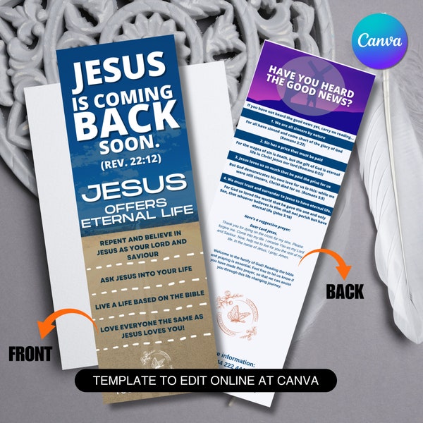 DIY Church Evangelism Tract, Salvation Tract Printable, Customisable Tract, Canva Edit Instant download Evangelism Tools Christian Printable