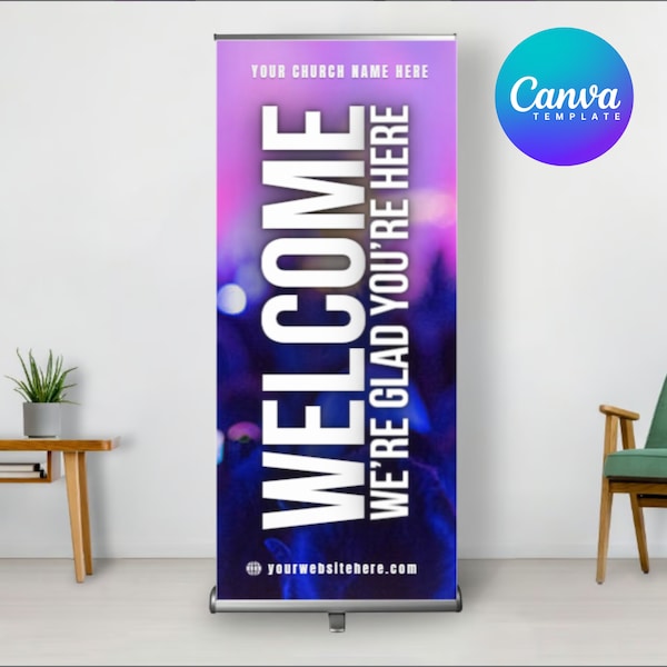 DIY Church Retractable Banner Canva Template