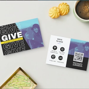 Bearbeitbare Canva Church Giving Card Anpassbare Designs,