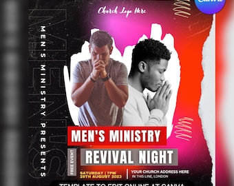 Church Flyer Template For Canva & Photoshop. DIY Church Conference Flyer, Church Service Flyer, Poster, Social Media, Instagram, Facebook