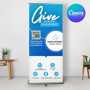 DIY Church Retractable Banner Canva Template