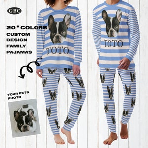 Custom Pajamas, Personalized Photo Pajama Set, Custom Pet Face Pajama Set, Dog Face Pajama Pants, Birthday and Christmas Party Family Gifts image 1