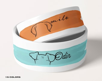 Custom Dog Ears Bowl Personalized Dog Bowl Dog Name Bowl Custom Dog Bowls Ceramic Pet Bowl Pet Lover Gift Pet Portrait Christmas Puppy Gift