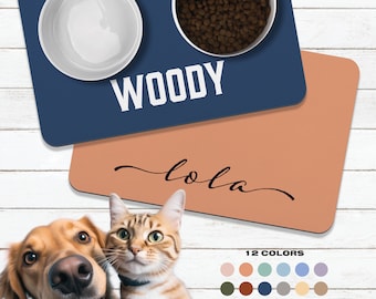 Custom Dog Bowl Mat,Personalized Dog Feeding Mat, Custom Pet Mat for Food Water Bowl, Dog Mat, Cat Mat, Custom Placemat Puppy Gift Pet Lover