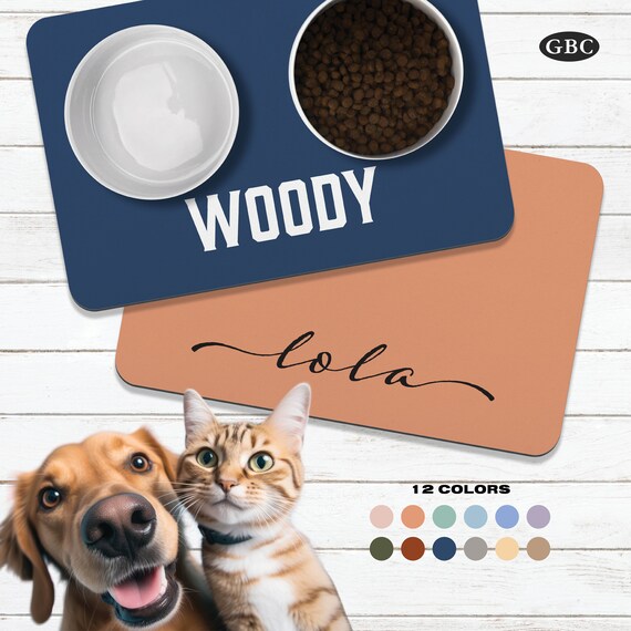 Custom Dog Bowl Mat,Personalized Dog Feeding Mat, Custom Pet Mat for Food Water Bowl, Dog Mat, Cat Mat, Custom Placemat Puppy Gift Pet Lover