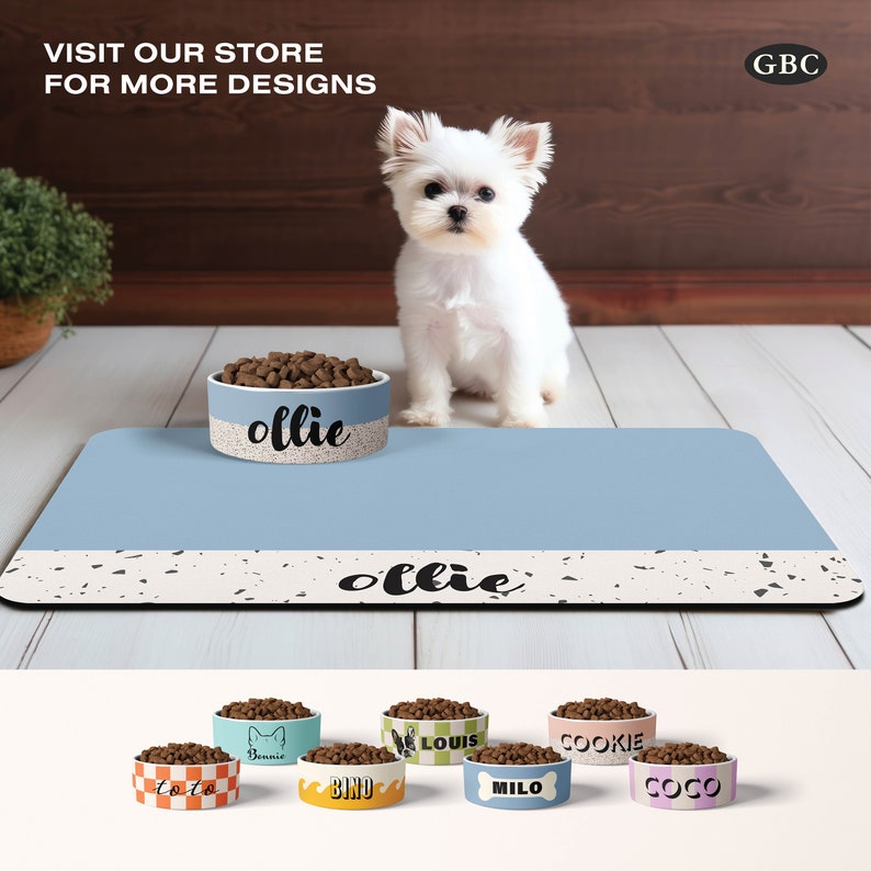 Personalized Dog Mats,Feeding Mat, Custom Pet Placemat, Dog Food Mat, Custom Dog Bowl Mat Personalized Pet Mat, Dog Lover Gift image 10