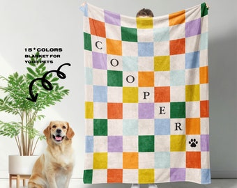 Personalizado personalizado mascota manta nombre del perro manta personalizada perro manta personalizado gato regalo a cuadros manta monograma cachorro manta perro papá regalo
