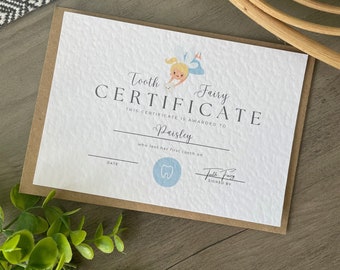 Tooth Fairy Certificate, Note card