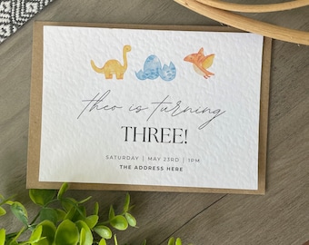 Dinosaur Party Invite, Dino, Party Invitation