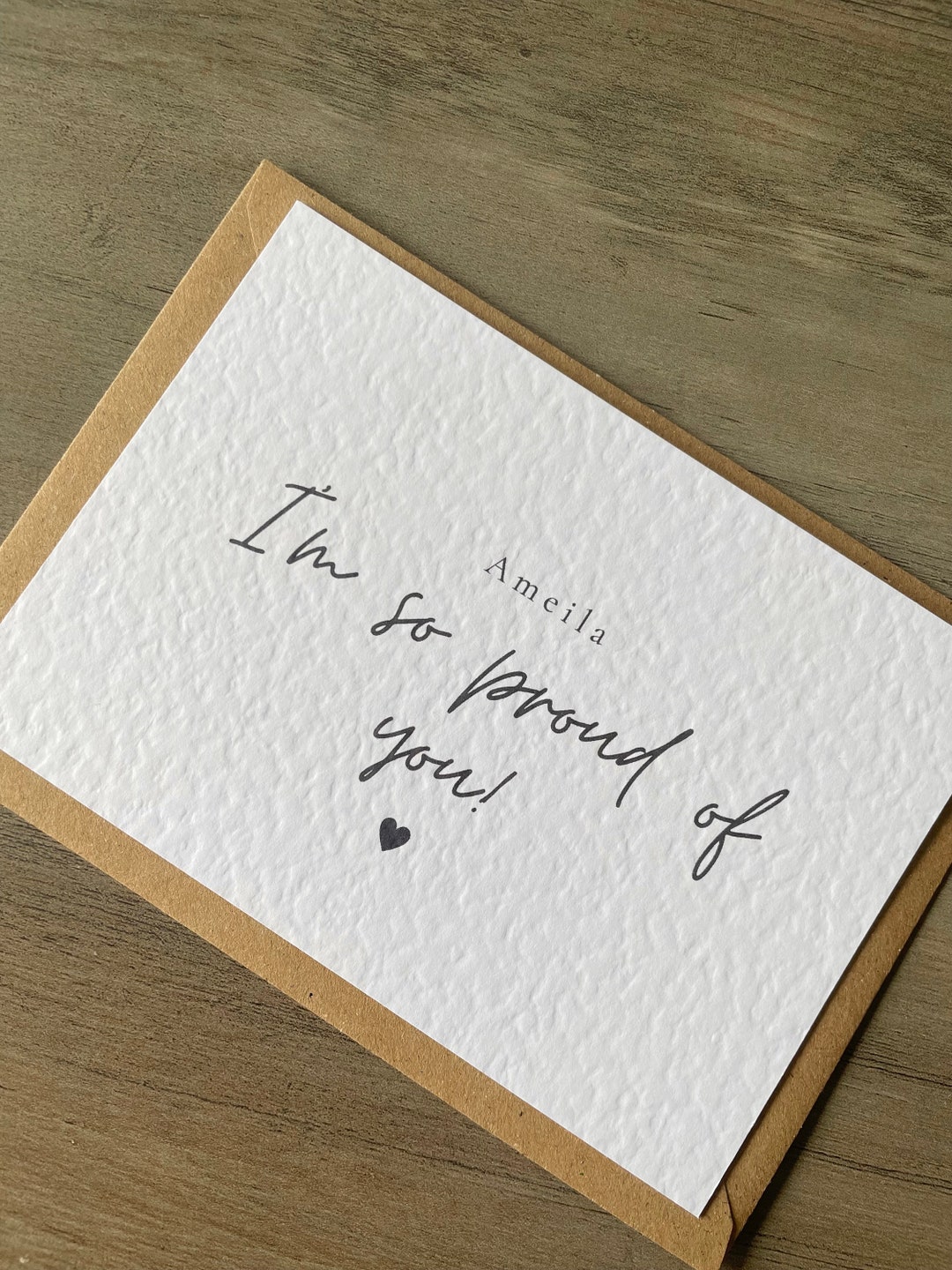 I’m so Proud of You Card, Simple Note Card, Postcard Style Note Card - Etsy