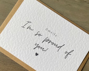 I’m So Proud of You card, Simple note card, Postcard style note card