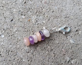 Sunstone, Amethyst, Rose Quartz- Crystal Chip Clip-On - Natural Stone - Joy for Life, Peace of Mind, Calming Emotions