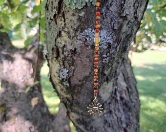 Success: Citrine, Tiger Eye, Carnelian - Hanging Charm - Crystal Home Décor - Solar Manifesting, Willpower, Personal Strength, Abundance