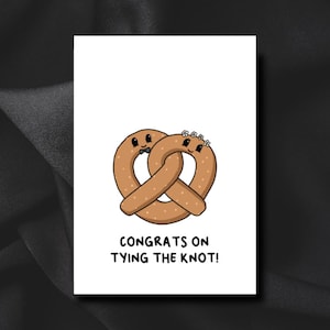 Congrats on tying the knot! | Handmade | Toast | Greeting Card | Wedding Card | Punny Cute