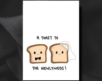 A toast to the newlywed | Handmade | Toast | Greeting Card | Wedding Card | Punny Cute