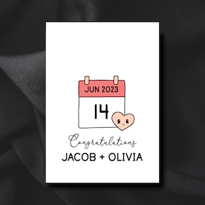 Personalised wedding card | Mr and Mrs | Handmade | Greeting Card | Wedding Card | Punny Cute | Custom Name and Wedding Date | Calendar