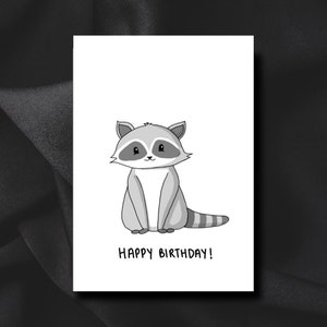 Happy Birthday | Handmade | Racoon | Greeting Card | Birthday Card