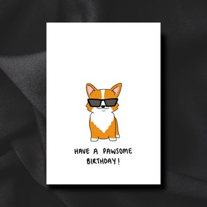 Have a pawsome birthday! | Handmade | Greeting Card | Birthday Card | Punny Cute | Corgi