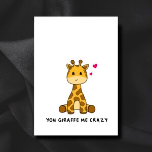 You giraffe me crazy | Handmade | Giraffe | Greeting Card | Birthday Card | Valentine's Day | Anniversary Card | Punny Cute
