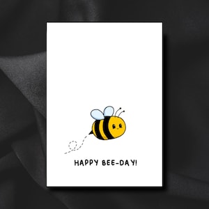 Happy bee-day! | Handmade | Greeting Card | Birthday Card | Punny Cute | Bee