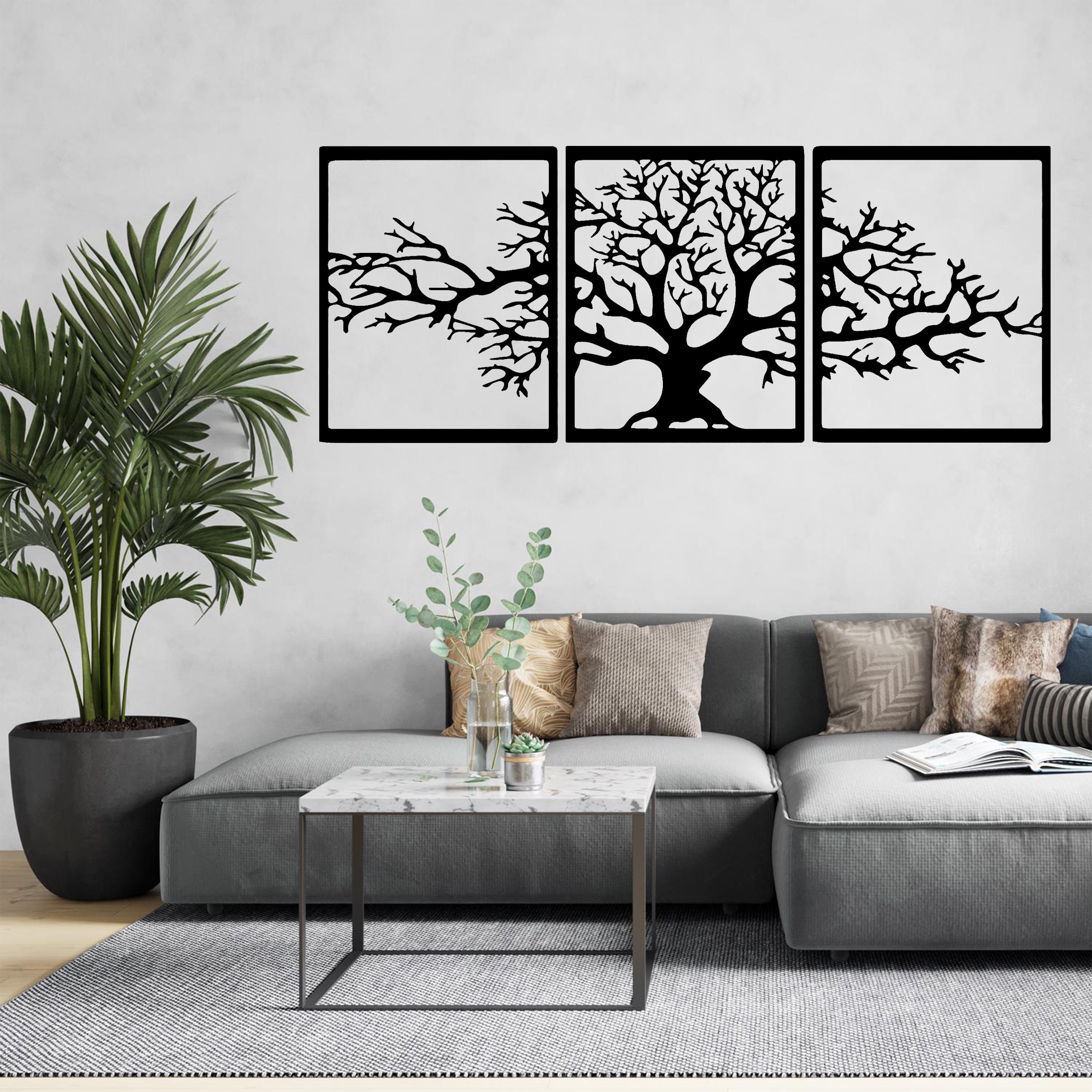 HANDMADE Metal Wall Art, Metal Wall Decor, Tree of Life 3 Panels, Wall