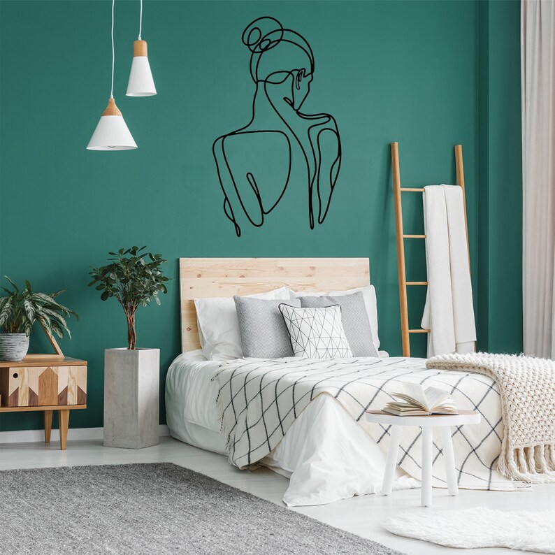 Woman Metal Wall Art Bathroom Wall Decor Metal Line Art - Etsy