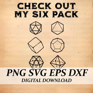 Sprawdź mój plik Six Pack svg, przezroczyste tło DnD svg, Dungeon Master svg, TTRPG, RPG, DnD Dice, Cricut, svg, png, eps, dxf