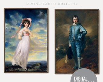 Pinkie and The Blue Boy Art Prints, Classic Portrait Set (Digital Download)