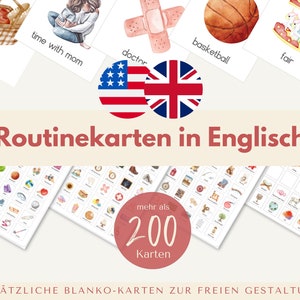 Englische Routinekarten für Kinder | Wochenplan Erweiterung | Montessori | Routineplan | Sofort-Download | PDF | Zum Ausdrucken