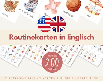 English Routine Cards for Children | Weekly Schedule Extension | Montessori | Routine Schedule | Instant Download | PDF | Printable