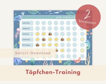 Potty Training Reward Chart | Diaper-Free with Stickers | Potty Training | Montessori Toilet Planner | PDF | Download | Printable