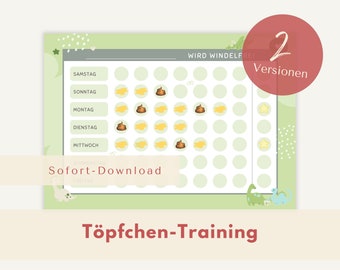 Potty Training Reward Chart | Diaper-Free with Stickers | Getting Dry | Montessori Toilet Planner | PDF | Download | Printable