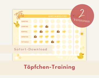 Potty training reward chart | diaper-free with stickers | becoming dry | Montessori toilet planner | PDF | Download | Printable