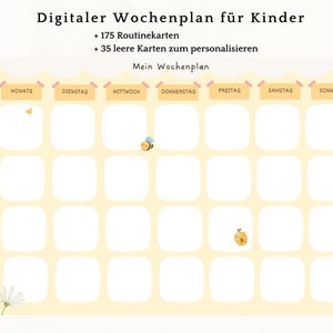 Plano semanal para crianças | plano semanal digital | Montessoriano | Cartões de rotina | Planejador semanal do jardim de infância criança | Programação diária | PDF | Digital