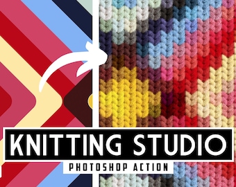 Knitting Effect Photoshop Action: Realistic Knitted Texture (Instant Download, PDF Guide Included)