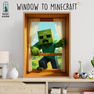 Blocky Game Style Wall Art | Block Pixel Art Poster for Bedroom & Gaming Room Decor | Digital Downloadable Print for Boys and Gamers