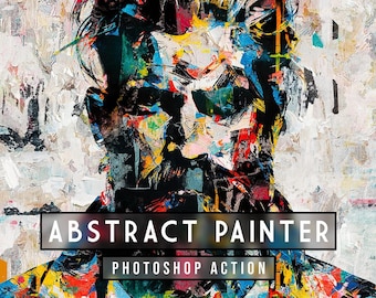 Abstract Paint – Photoshop Paint Collage Effect Action | Realistic Painterly Look | Instant Download